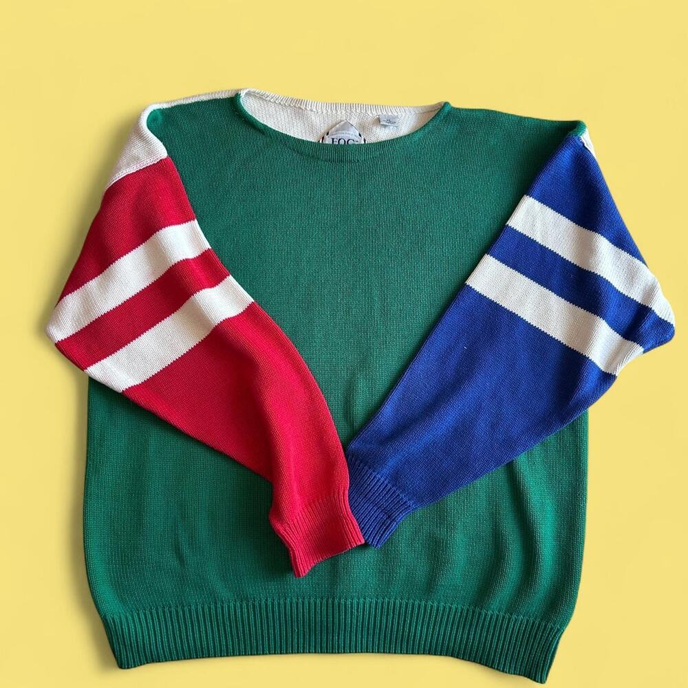 Vintage fog colorblock striped sweater